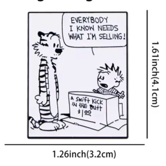 Calvin & Hobbes Enamel Pin NEW! Cartoon Bill Watterson 616A6 - Picture 2 of 2